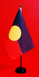 Aboriginal Table Flag 150mm x 230mm licensed Adwareflags.com 