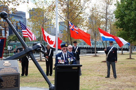 Merchant Navy Dedication Memorial Ceremony Flags Melbourne