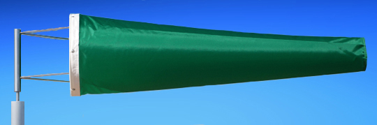 Highest Quality Industrial Windsocks Green 4 FT - 6 FT - 8 FT - 12 FT  UVR Flame Retardant Anti Static Chemical Resistant Windsock Stainless Steel Eyelets By Adwareflags.com Australia